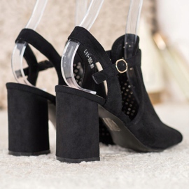 Small Swan Ažur sandale u zvijezdama crna 1