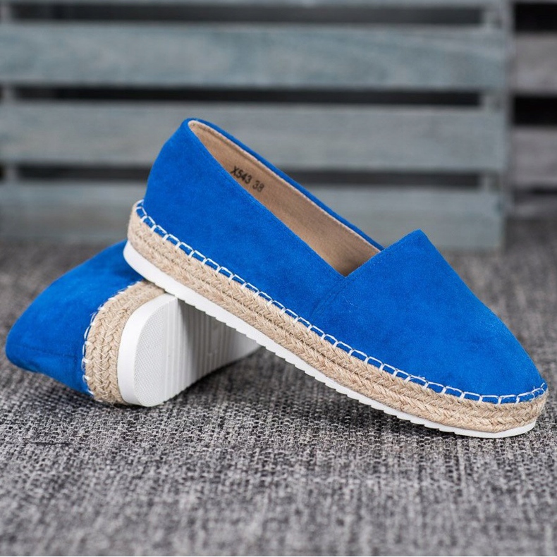 Small Swan Espadrile od plave antilopa plava 2