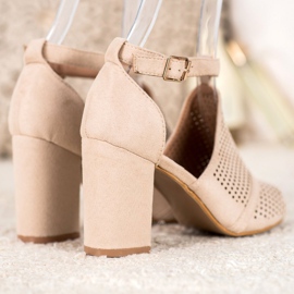 Small Swan Elegantne otvorene sandale bež 2