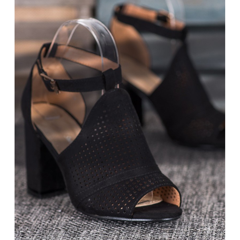 Small Swan Elegantne otvorene sandale crno 2