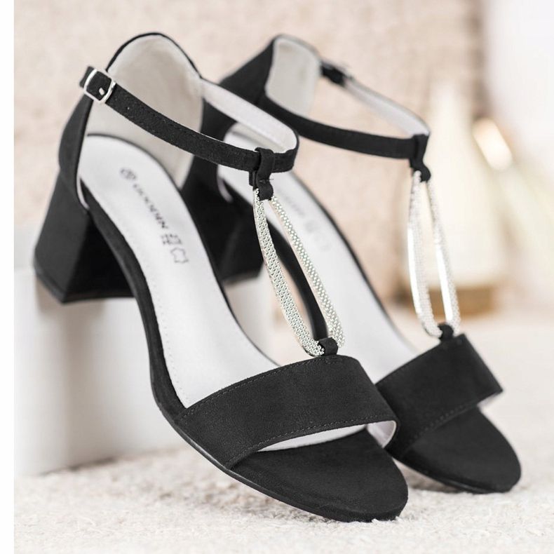 Goodin Elegantne sandale na visoku petu crno 1