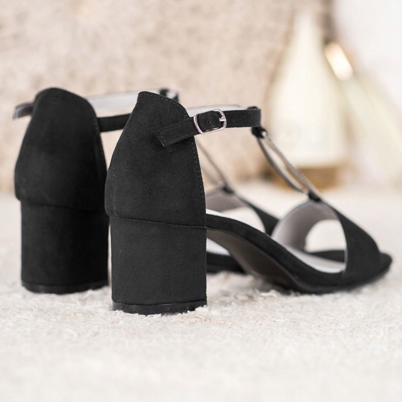 Goodin Elegantne sandale na visoku petu crna 2