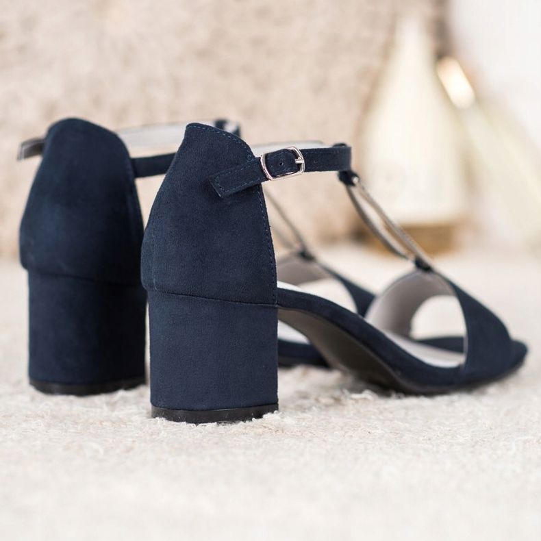 Goodin Elegantne sandale na visoku petu tamnoplava plava 2