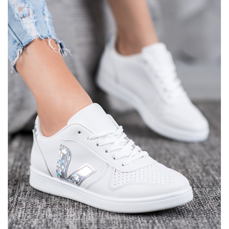 SHELOVET Bijele cipele s holo umetcima bijela 1