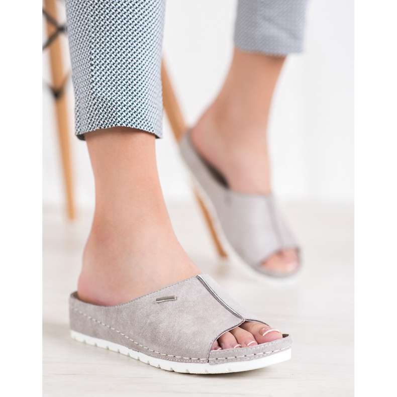 Udobne VINCEZA sjajne papuče siva 1