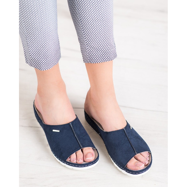 Udobne VINCEZA sjajne papuče plava 1