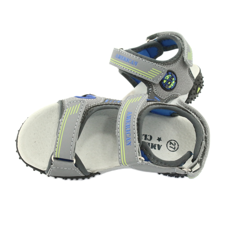 American Club Američke sandale s kožnim uloškom HL20/20, sivo-plave siva 4