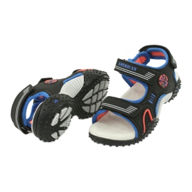 American Club Američke sandale s kožnim uloškom HL20/20, crno/plave crna 3