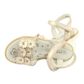 Zlatne sandale s cvijećem i šljokicama American Club XD10/20 zlatna 4