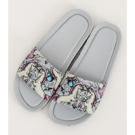 Jednobojne sive papuče CK83 Siva raznobojna 2