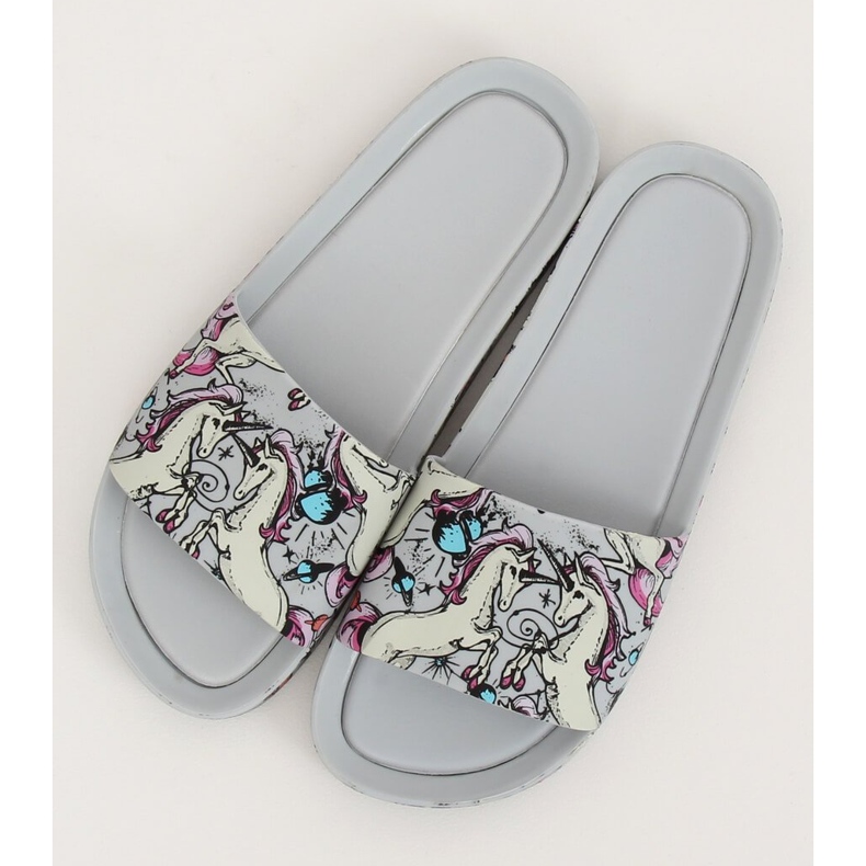 Jednobojne sive papuče CK83 Siva višebojan 2