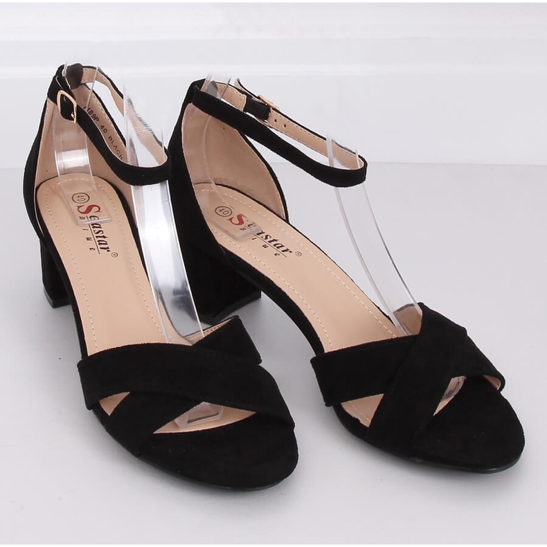 Crne sandale s visokim potpeticama F189P Crna crno 1