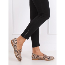 Ženske natikače zmijska koža T356P Snake Bež 1