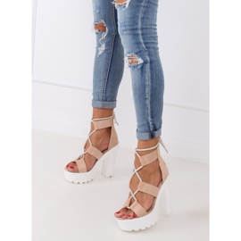 Sandale na bež i ružičastoj platformi NS120 Bež ružičasta 1