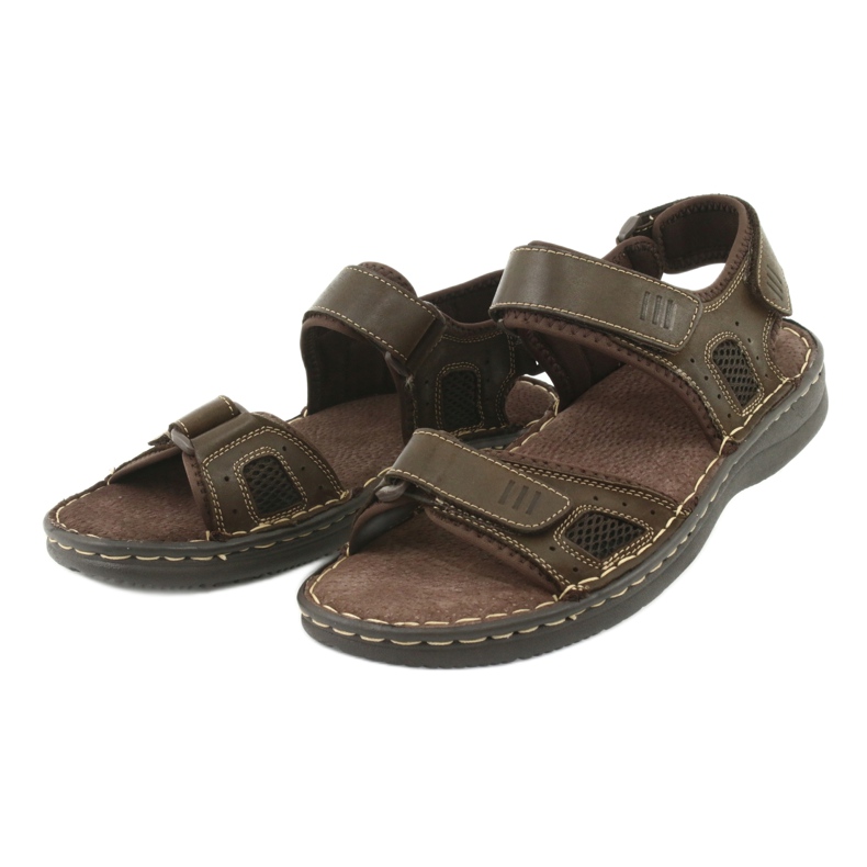 Udobne kožne sportske sandale American Club CY13 / 20 smeđa 3