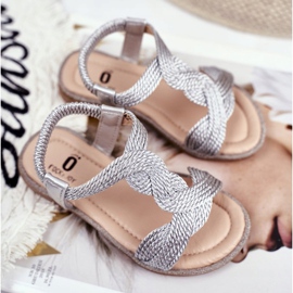 FRROCK Dječje srebrne sandale Lamado siva 1