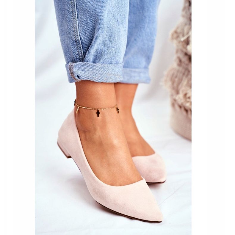 EVE Ženske balerinke u Spitz Suede bež boji Westley 2