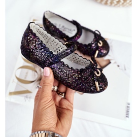 S.Barski Dječje crne ažurne balerinke s čičkom Barski Remtro crna 2