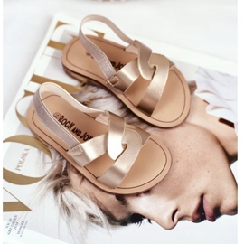 FRROCK Dječje sandale navucite gumicu Golden Bambino zlatni 2