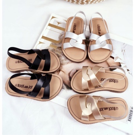 FRROCK Dječje sandale navucite gumicu Golden Bambino zlatna 1