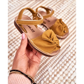 FRROCK Dječje žute šarene sandale na čičak žuta boja 2