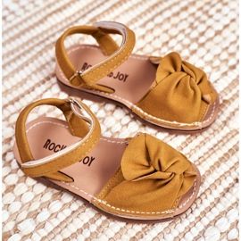 FRROCK Dječje žute šarene sandale na čičak žuta boja 1