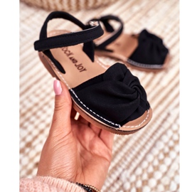 FRROCK Dječje žute šarene sandale na čičak crno 2