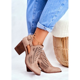 Bellucci Ženske čizme s izrezanim proljetnim bež Vellucima 1