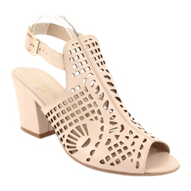 Sandale na šanku Laura Messi 1924 Koža Bež Montoro ružičasta 1