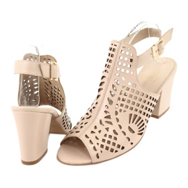 Sandale na šanku Laura Messi 1924 Koža Bež Montoro ružičasta 4