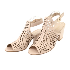 Sandale na šanku Laura Messi 1924 Koža Bež Montoro ružičasta 3