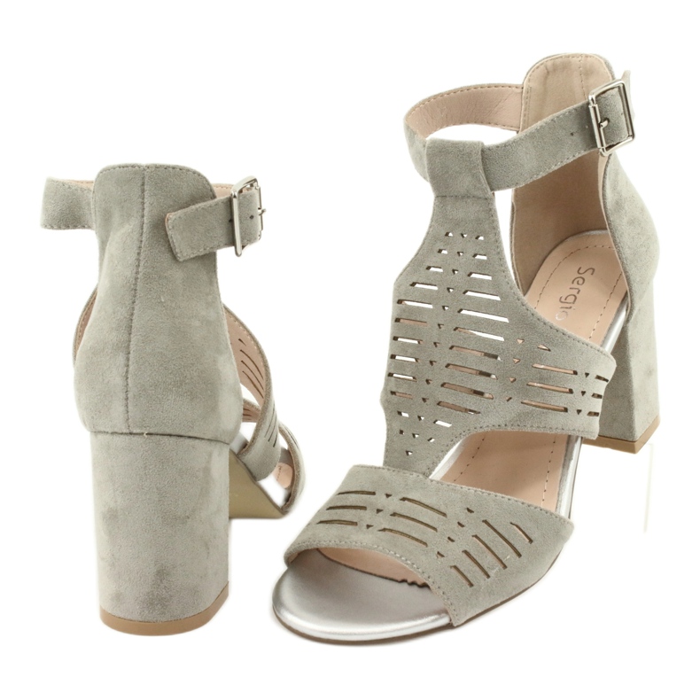 Gornje sandale od antilopa Sergio Leone SK903 siva 4