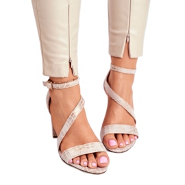 Gladijatorske sandale Sergio Leone SK870 bež zlatni 2