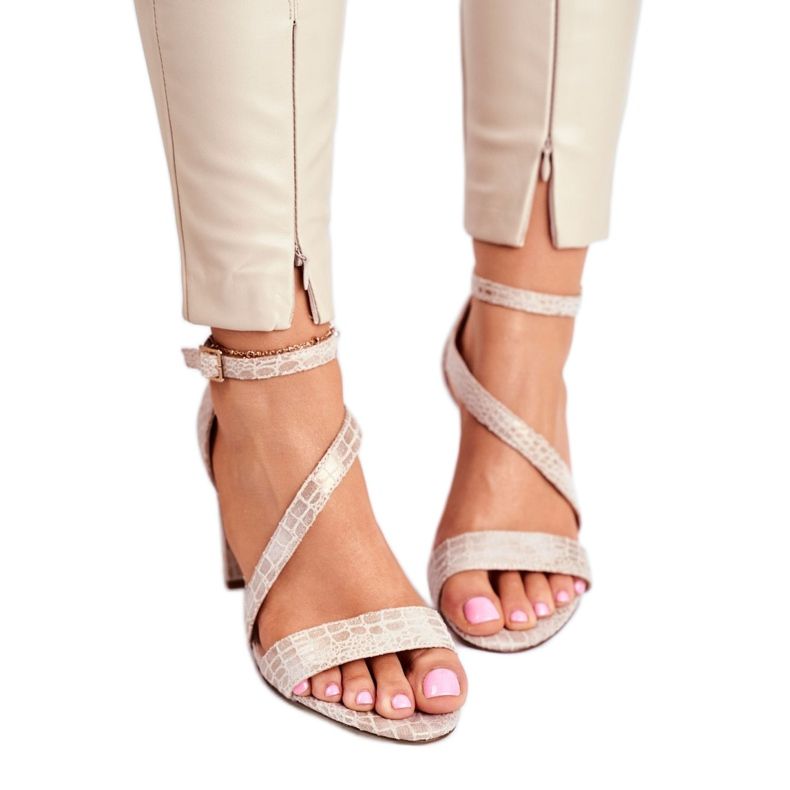 Gladijatorske sandale Sergio Leone SK870 bež zlatna 2