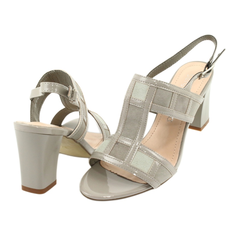 Sandale na postolju Sergio Leone SK814 gležanj sive boje siva 4