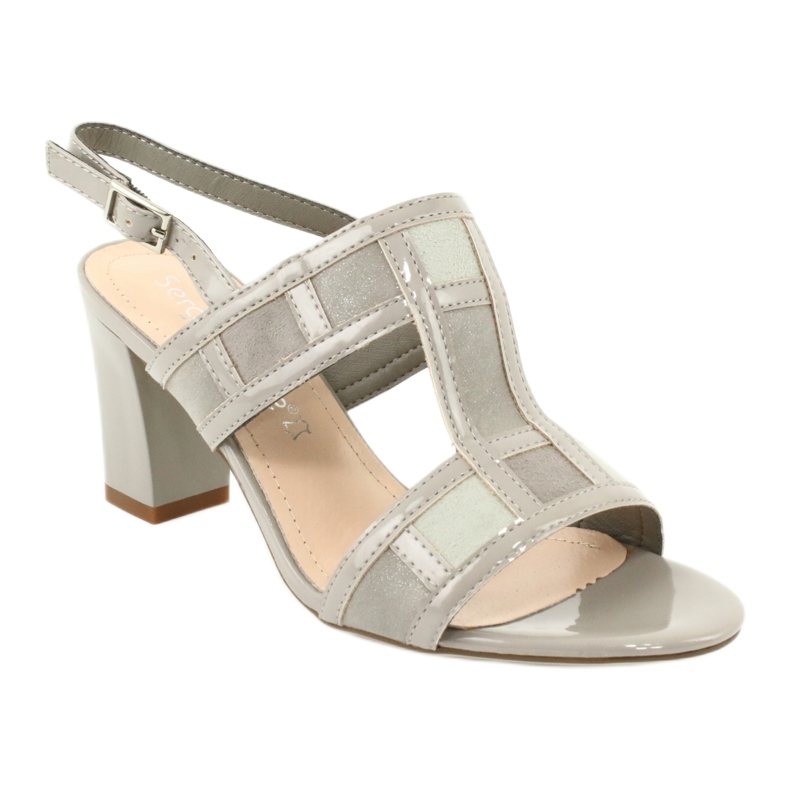 Sandale na postolju Sergio Leone SK814 gležanj sive boje siva 1