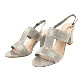 Sandale na postolju Sergio Leone SK814 gležanj sive boje siva 3