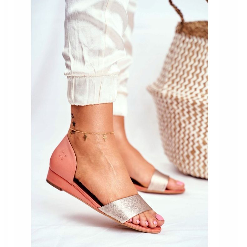 Ženske sandale Maciejka Kožna breskva 1971. Nomara narančasta žuta boja 1