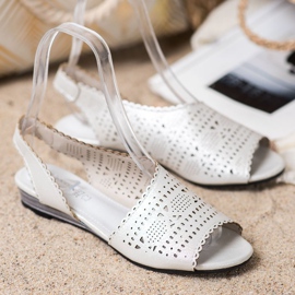 Goodin Sjajne srebrne sandale siva 1