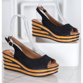 Goodin Lagane sandale od antilopa crno 1