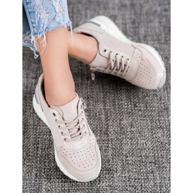 Kožne tenisice s VINCEZA patentnim zatvaračem smeđa 1