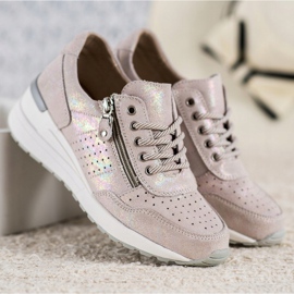 Kožne tenisice s VINCEZA patentnim zatvaračem smeđa 2