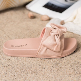 VINCEZA Papuče s mašnom ružičasta 2