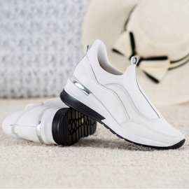 VINCEZA Kožne cipele na klizanje bijela 1