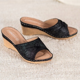 Elegantne VINCEZA sjajne papuče crno 2