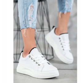 SHELOVET Modne tenisice na platformi bijela 1