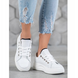 SHELOVET Modne tenisice na platformi bijela 2