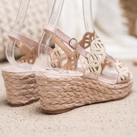 Aclys Sandale na klin smeđa 2