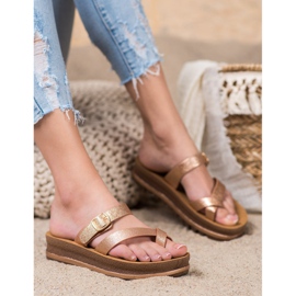 Comer Papuče na modnoj platformi žuta boja 1