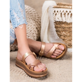 Comer Papuče na modnoj platformi žuta boja 2